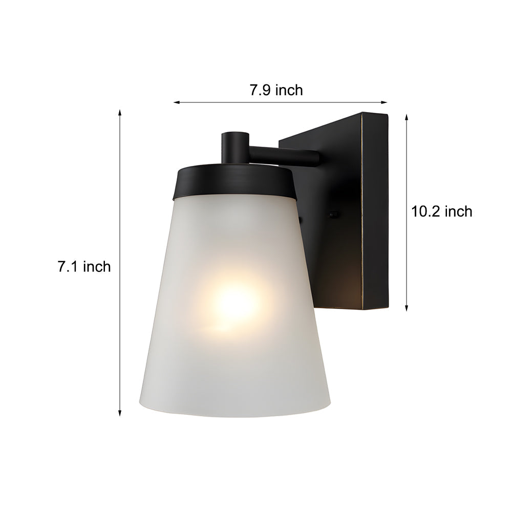 1-Light Glass Waterproof Sensor Outdoor Wall Sconce