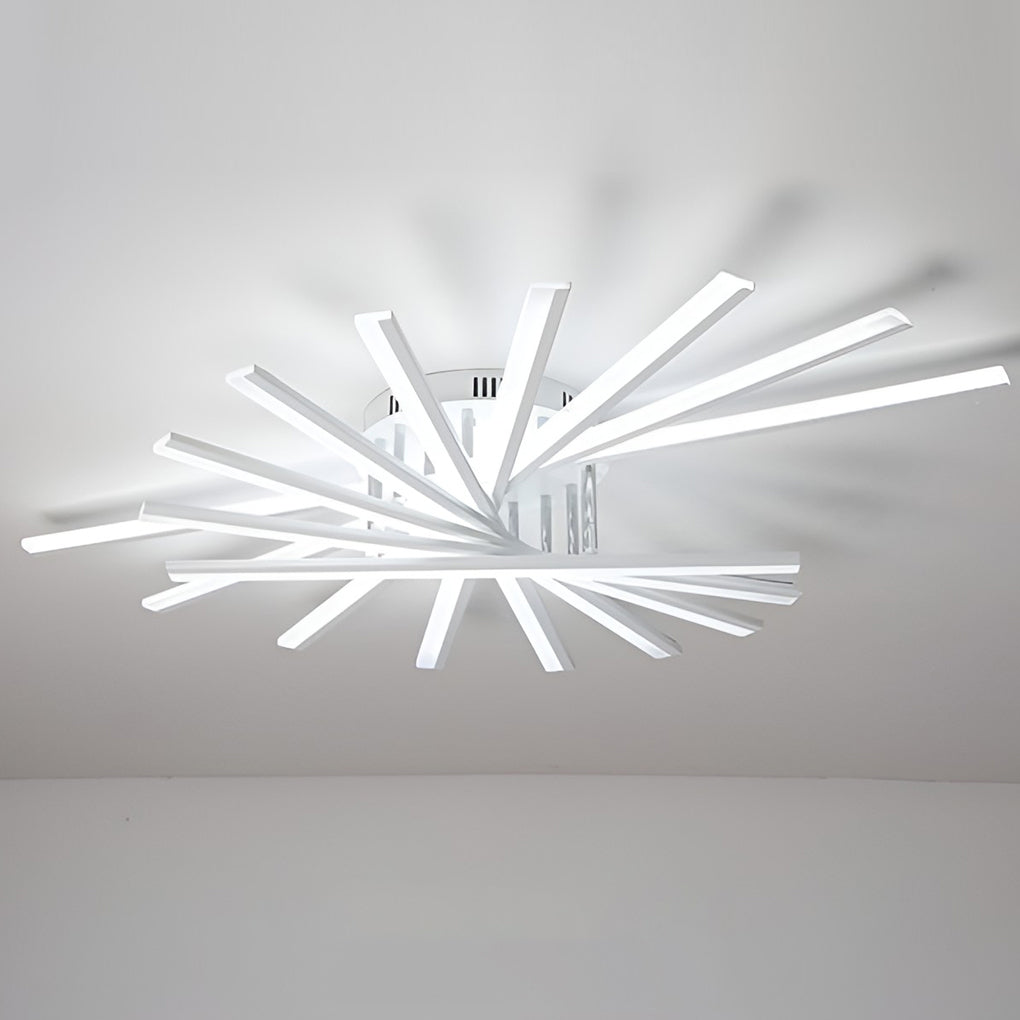 Creative Strip Stepless Dimming LED White Nordic Ceiling Lights Chandelier