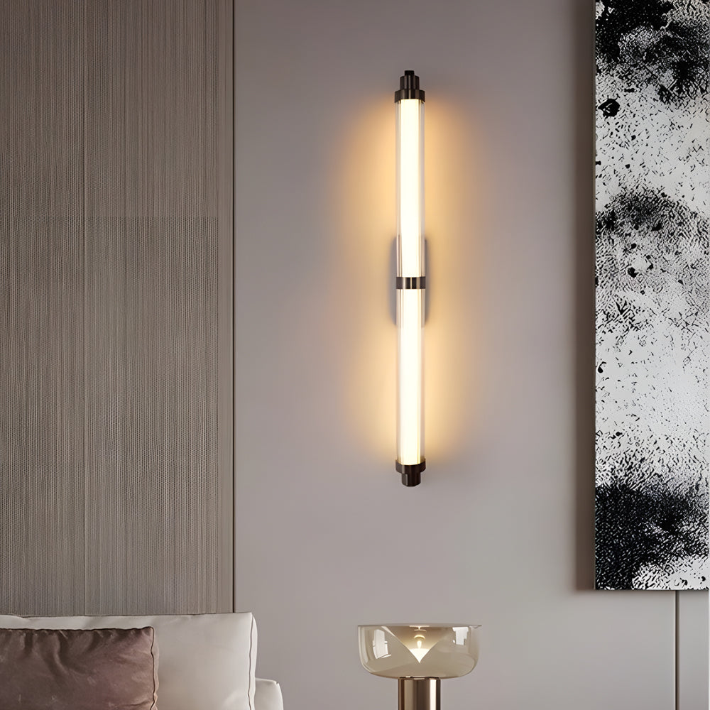 Modern Long Acrylic Tube LED Metallic Indoor Sconce Wall Lamp, 27.55''/35.43