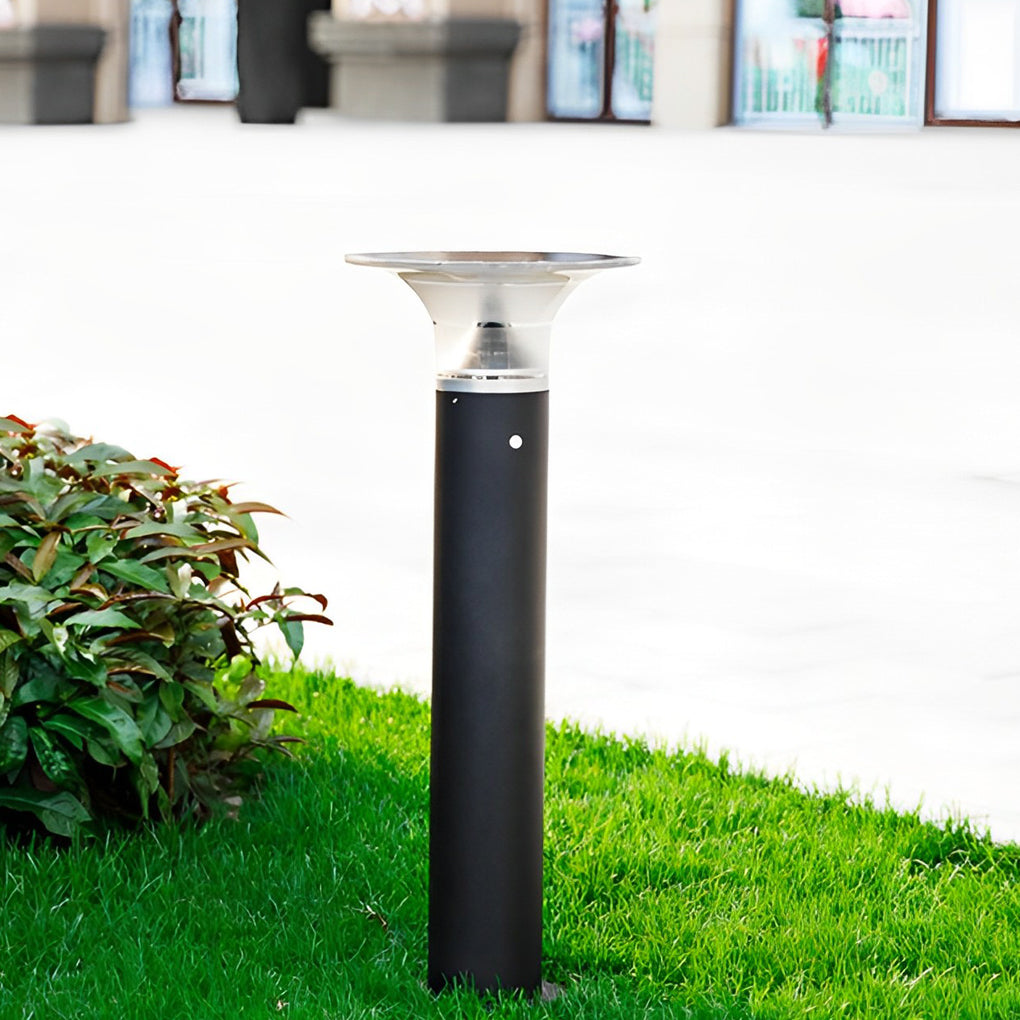 Mushroom Shaped Waterproof LED Black Modern Solar Post Lights Path Lights