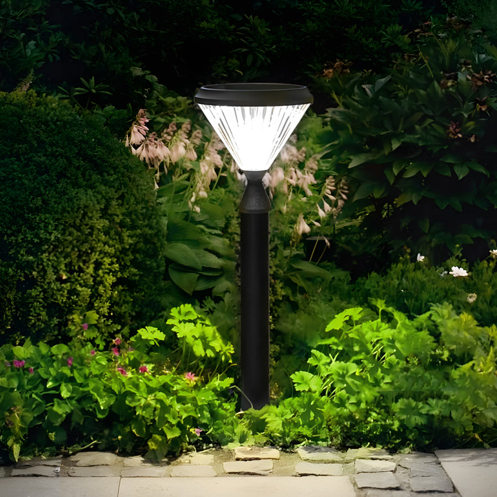 Black Solar LED Bollard Path Light for Garden