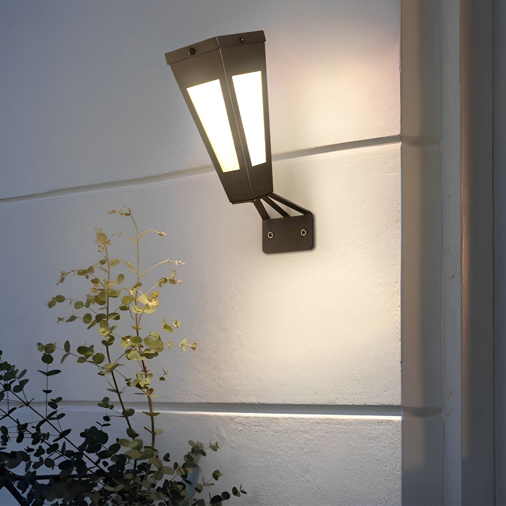 Waterproof Intelligent Metal LED Black Modern Solar Outdoor Wall Light