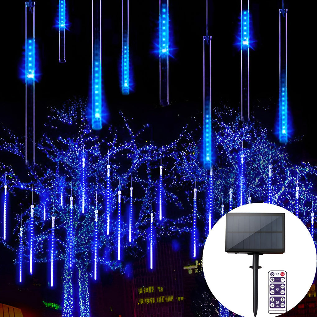 Waterproof Colorful Modern Solar LED Meteor Shower Rain Lights Tree Decor