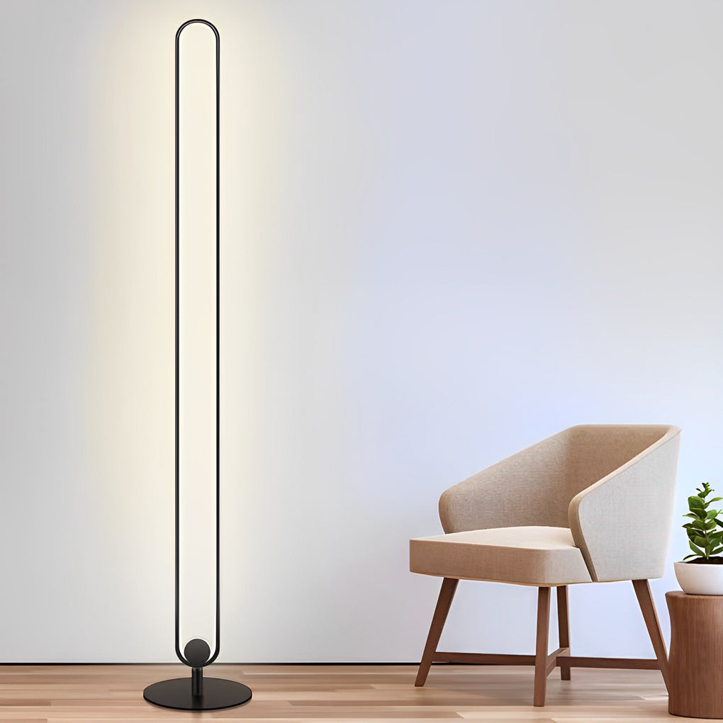 Modern Minimalist LED Standing Oval Floor Lamp