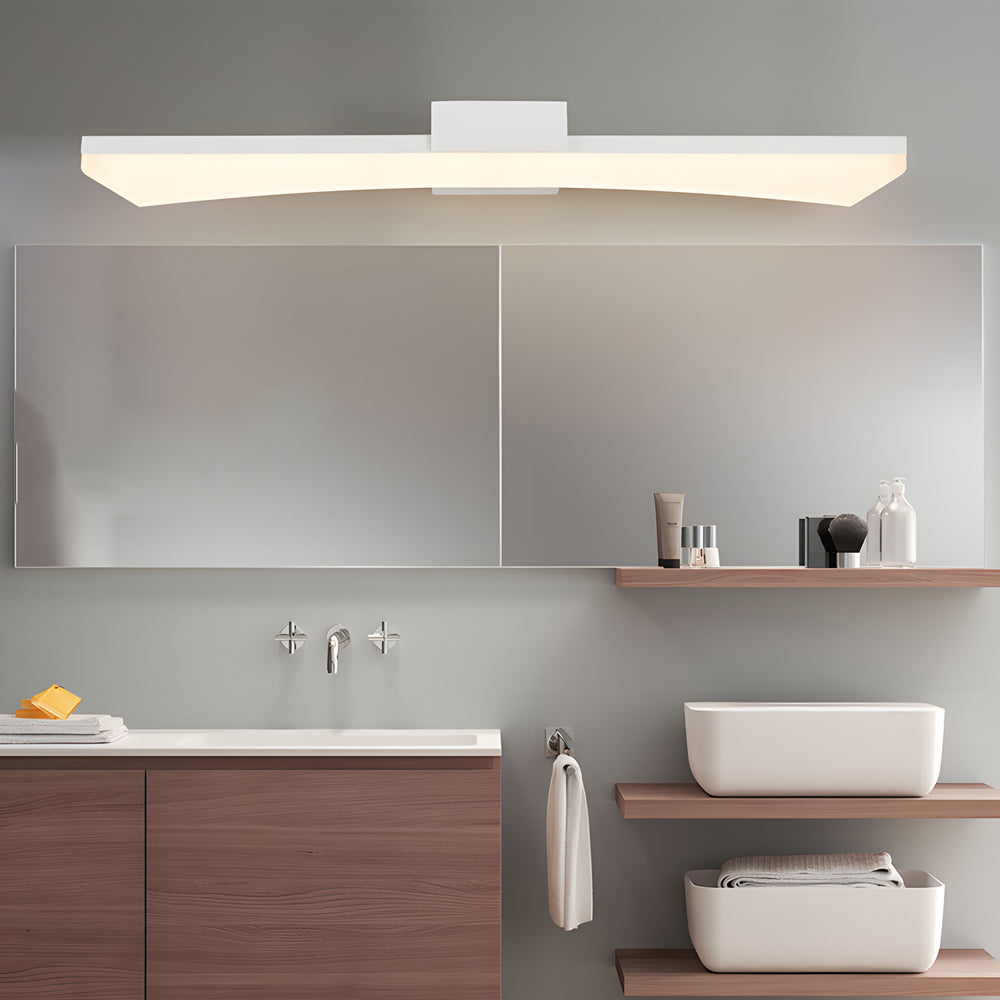 Ultra-Sleek Curved Linear LED Vanity Light for Modern Bathrooms