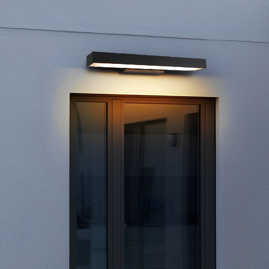 Outdoor Motion Sensor Black Rectangle Wall Light