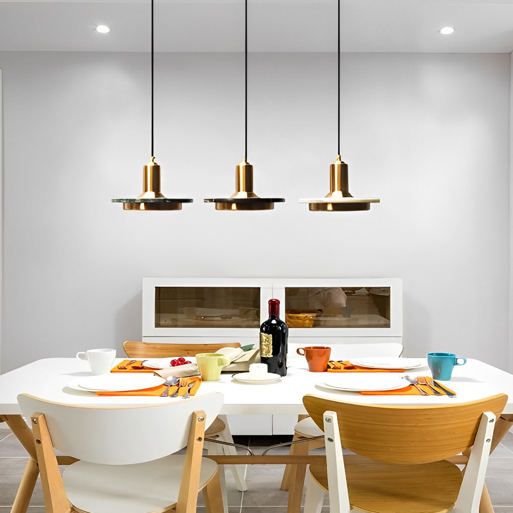 Round Flying Saucer Shape Electroplated Iron LED Modern Pendant Lights