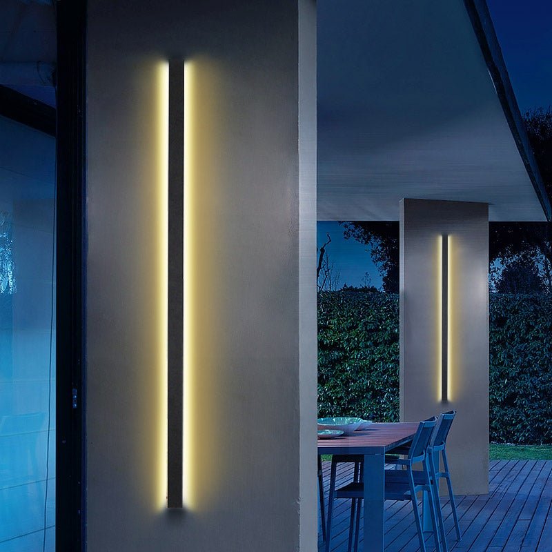 Black Long Strip LED Waterproof Modern Outdoor Wall Lights Porch Lights