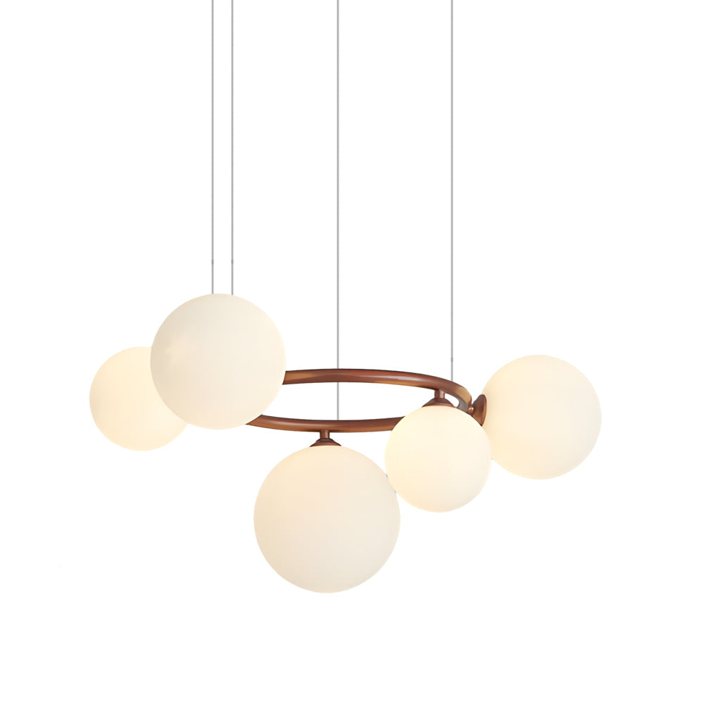 5/7/9-Light Glass Ball Circular Contemporary Chandelier with 3 Step Dimming