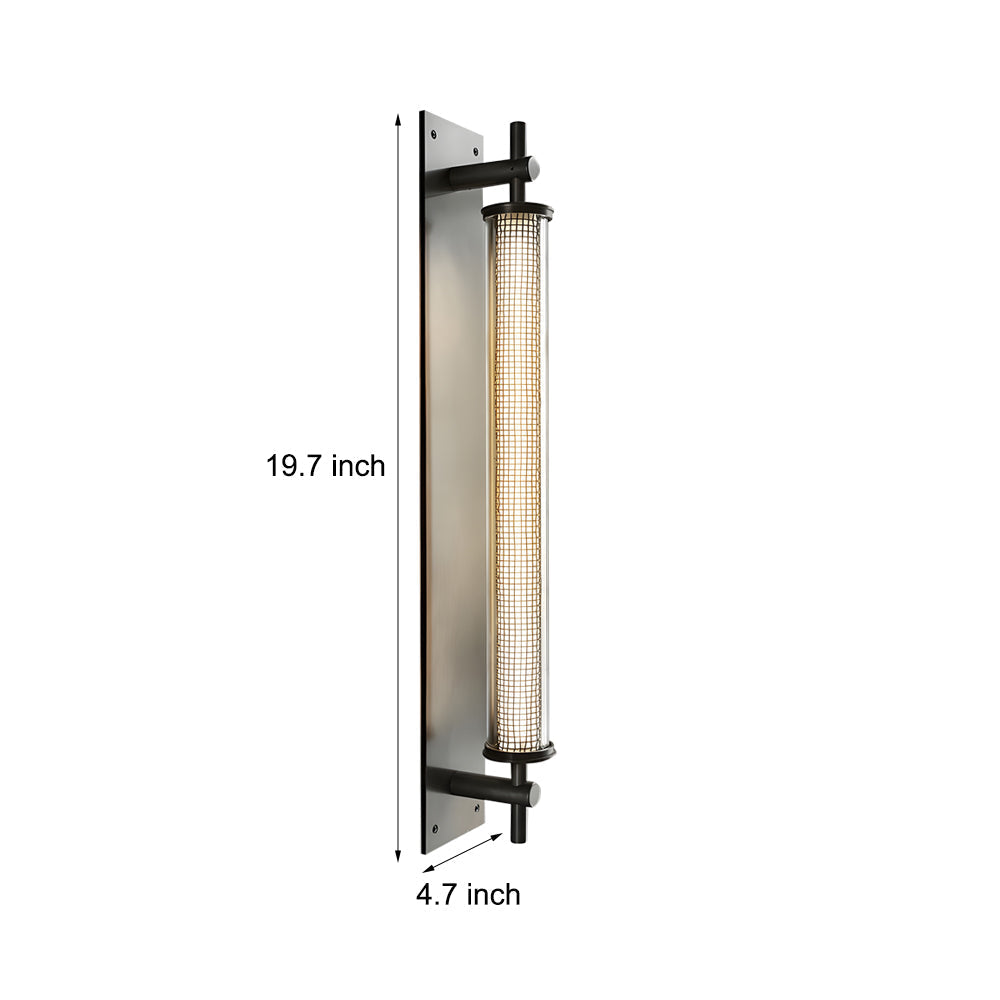 Industrial Black Stainless Steel Long Metallic Tube Wall Light - 19.68-In H