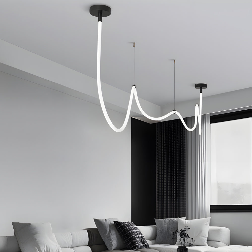 Modern Minimalist LED Silicone Rope Pendant Chandelier