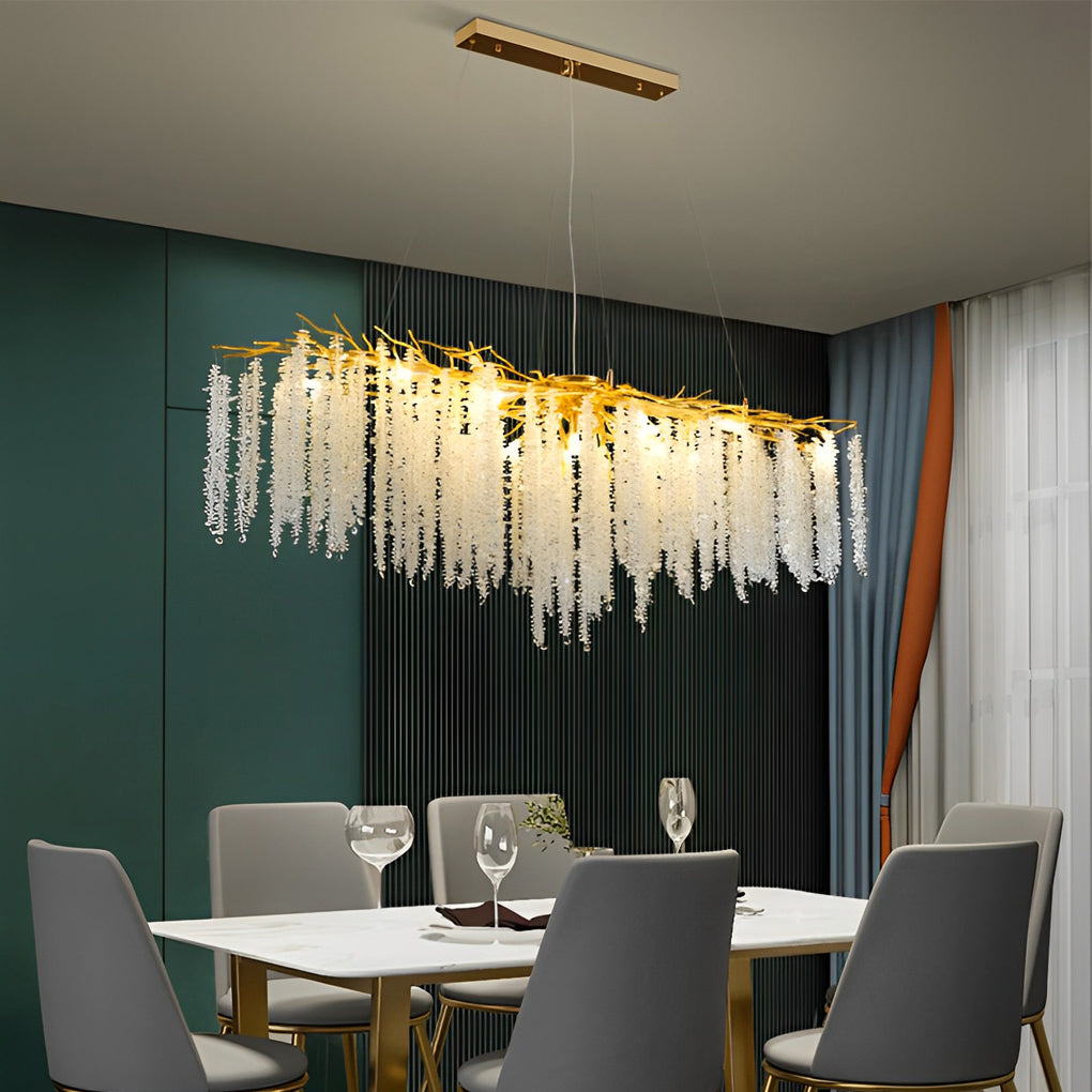 Creative Branches Crystal Pendant Decor 3 Step Dimming Modern Chandelier