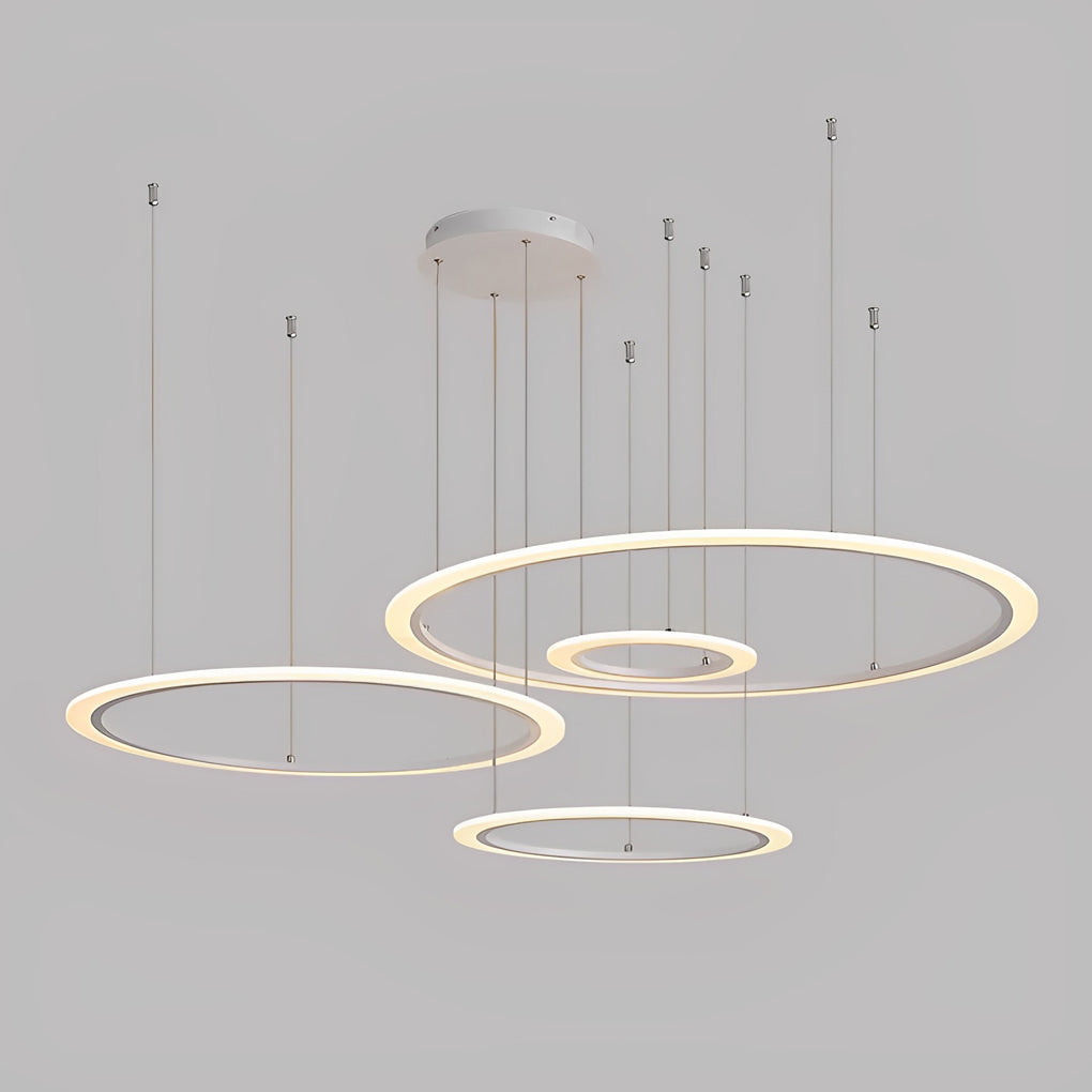 4 Circles Artistic Dimmable LED Modern Pendant Lighting Chandeliers