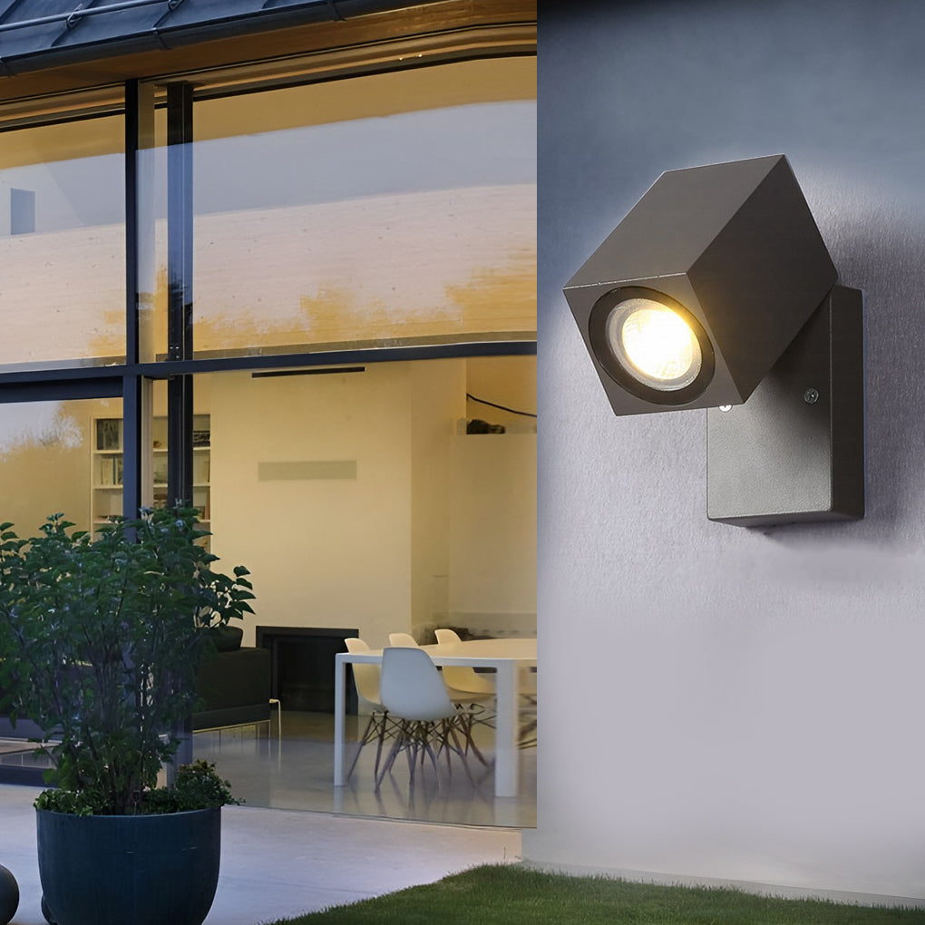 Square Adjustable Waterproof Motion Sensor LED Sconces Indoor Outdoor Wall Lamp Spot Lights