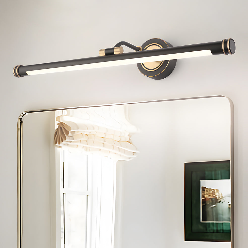 Elegant Linear Gold/Black LED Vanity Light for Bathroom - Vintage Style