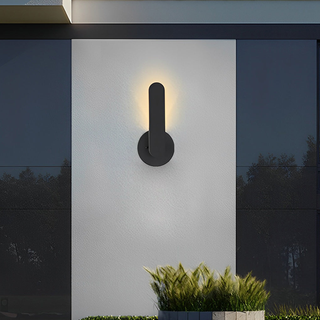 12 in. High Matte Black Aluminum Armed LED Outdoor Wall Light