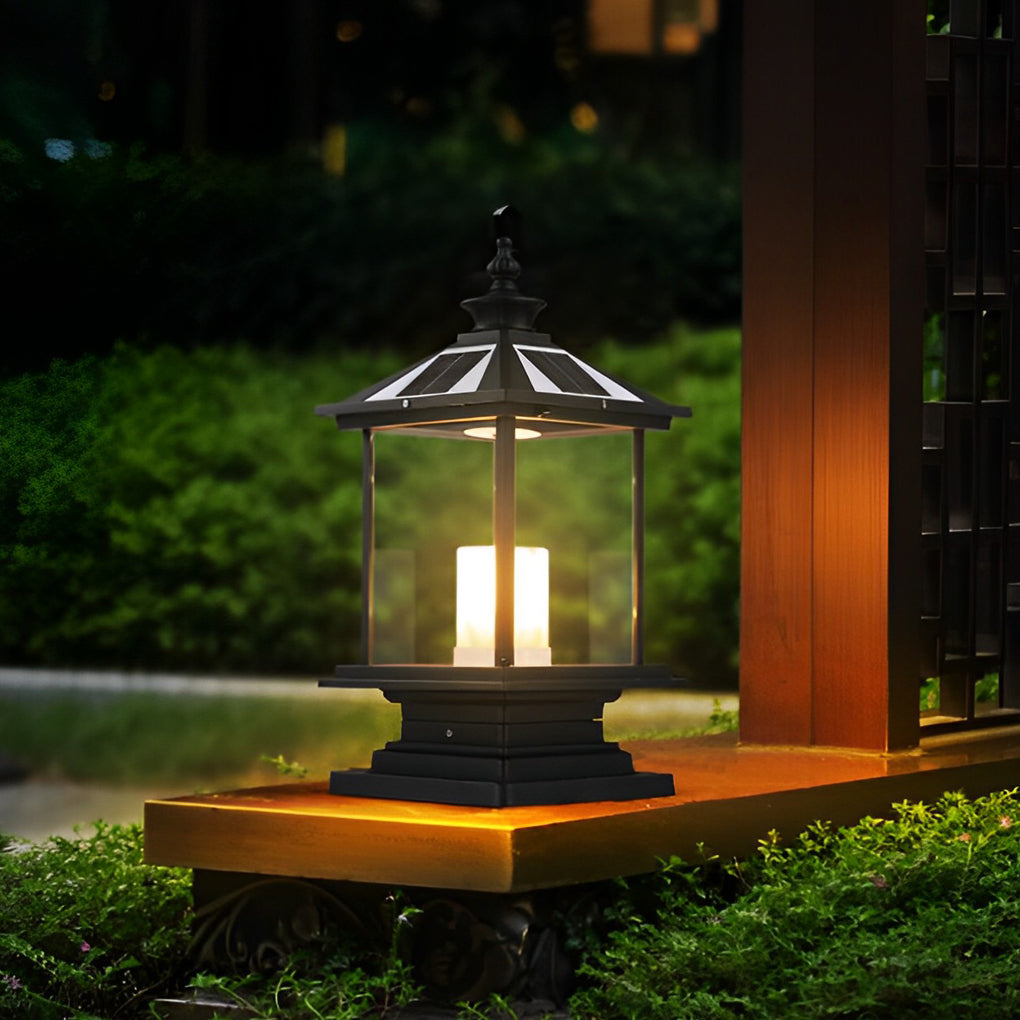 Retro Waterproof Intelligent LED European Style Solar Fence Post Lights