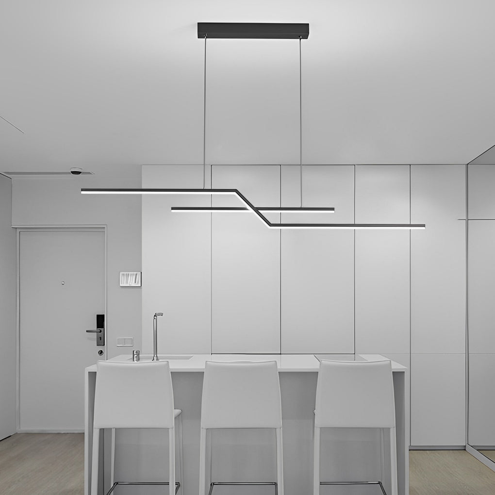 Minimalist Creative Linear LED Three Step Dimming Modern Chandelier