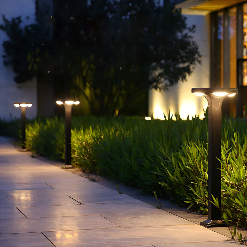 Square Waterproof LED Outdoor Black Modern Path Lights Post Lighting