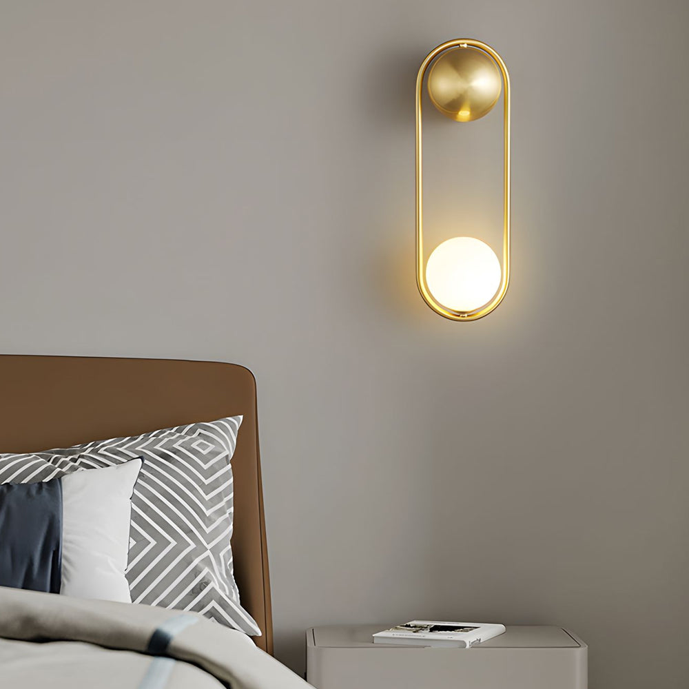 Mila Wall Sconce 1-light Glass Globe Wall Light - Gold/Black