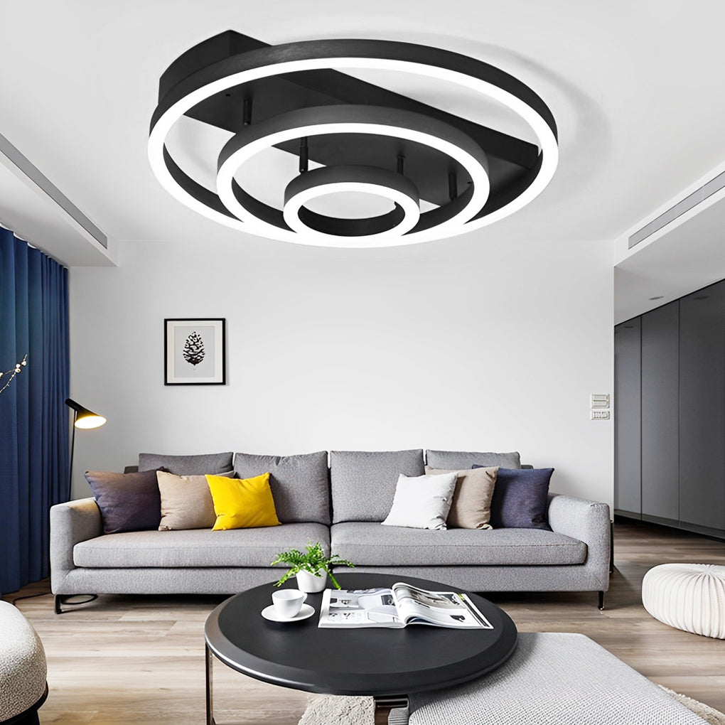 Adjustable Multiple Circular LED Modern Flush Mount Ceiling Lights