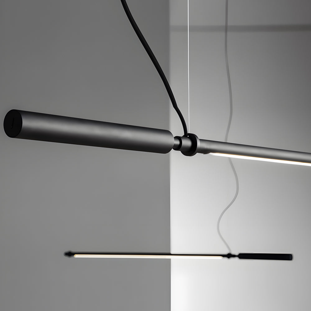 47.2-in Minimalist Black Acrylic Linear LED Pendant Light