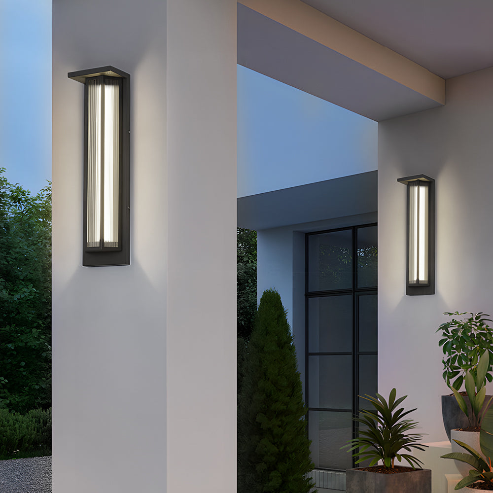 Black Rectangular Transparent Acrylic LED Outdoor Wall Lights