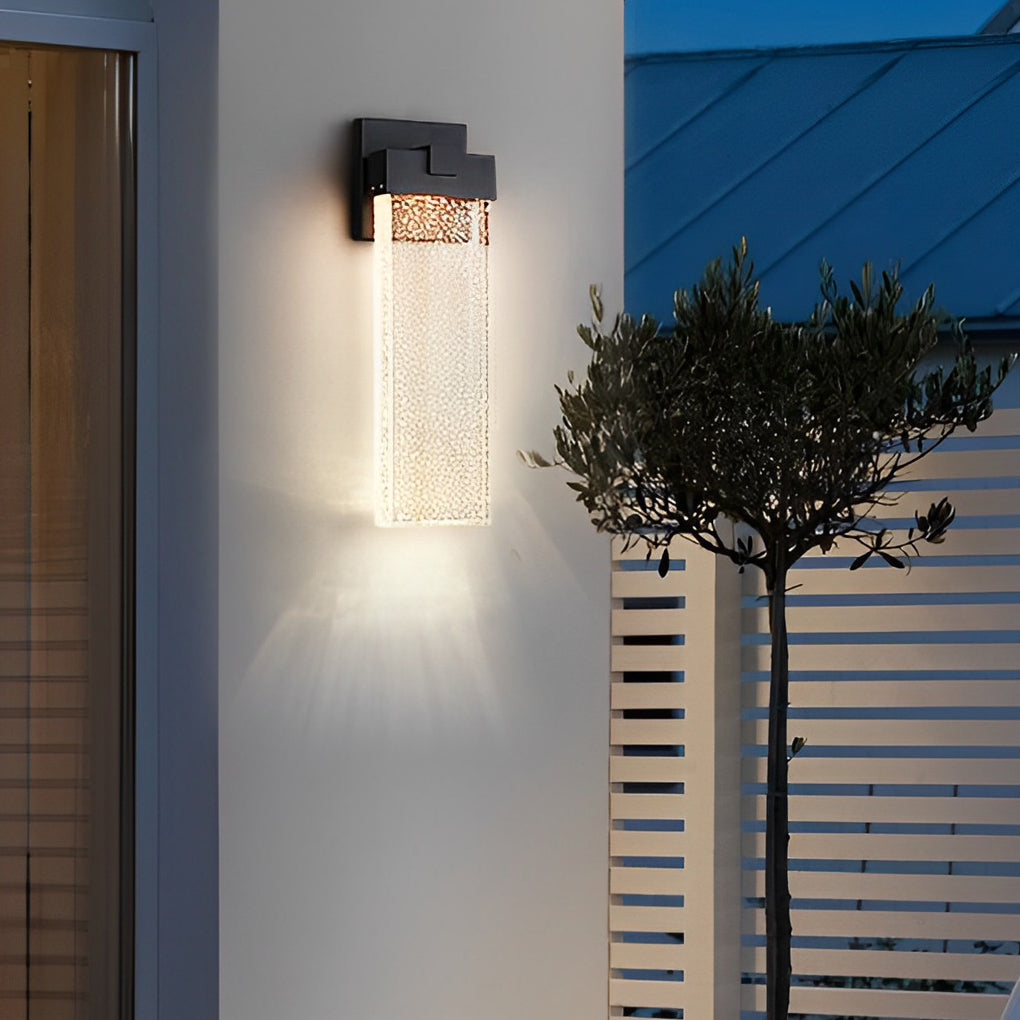 Rectangular Bubble Crystal Waterproof LED Modern Outdoor Wall Lamp