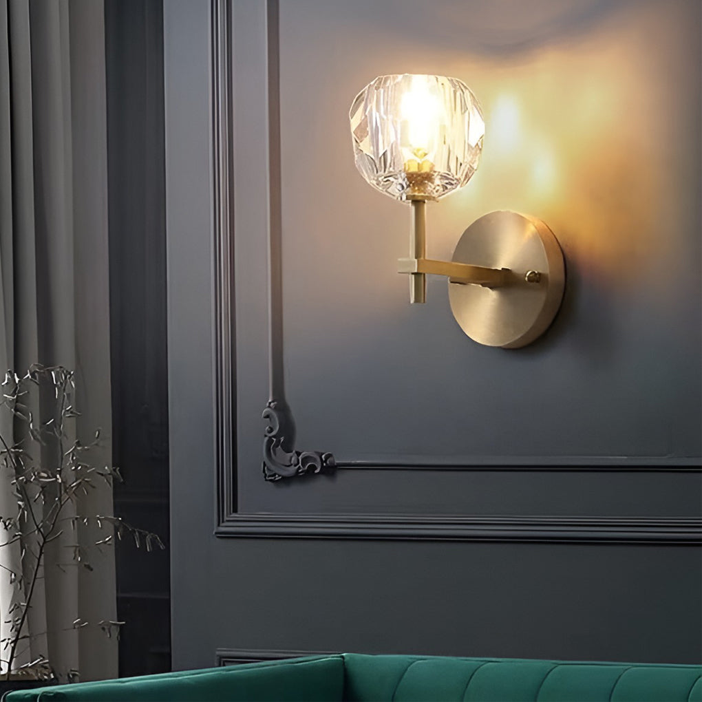 [Clearance Sale] Ball-shaped LED Crystal Gold Postmodern Plug in Sconce Lighting Wall Lamp