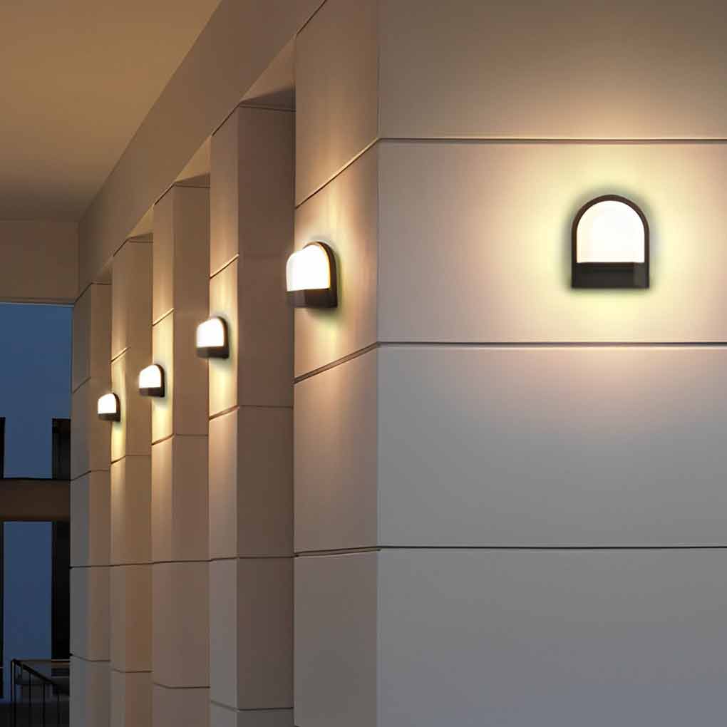 Minimalist Waterproof LED Dark Gray Modern Outdoor Wall Lamp Exterior Lights