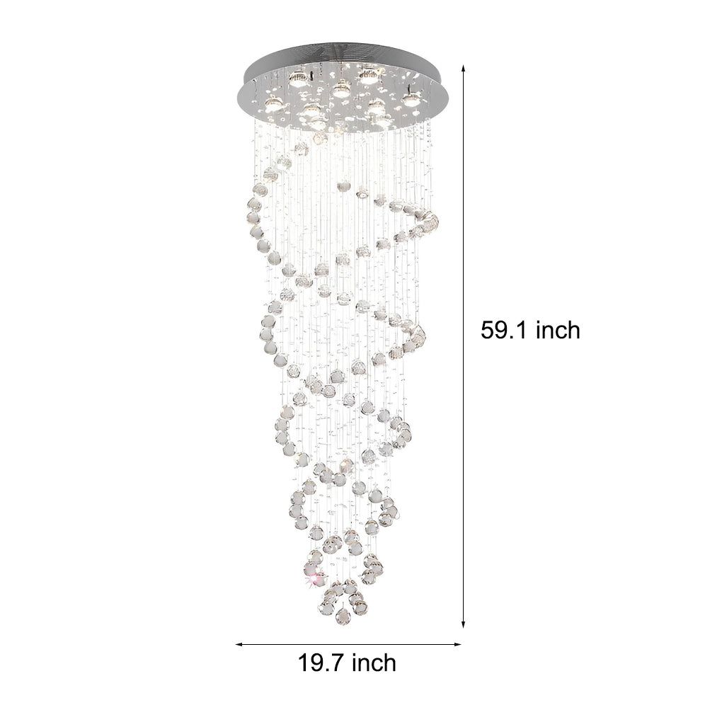 Double Spiral Three Step Dimming LED Modern Staircase Chandelier Light