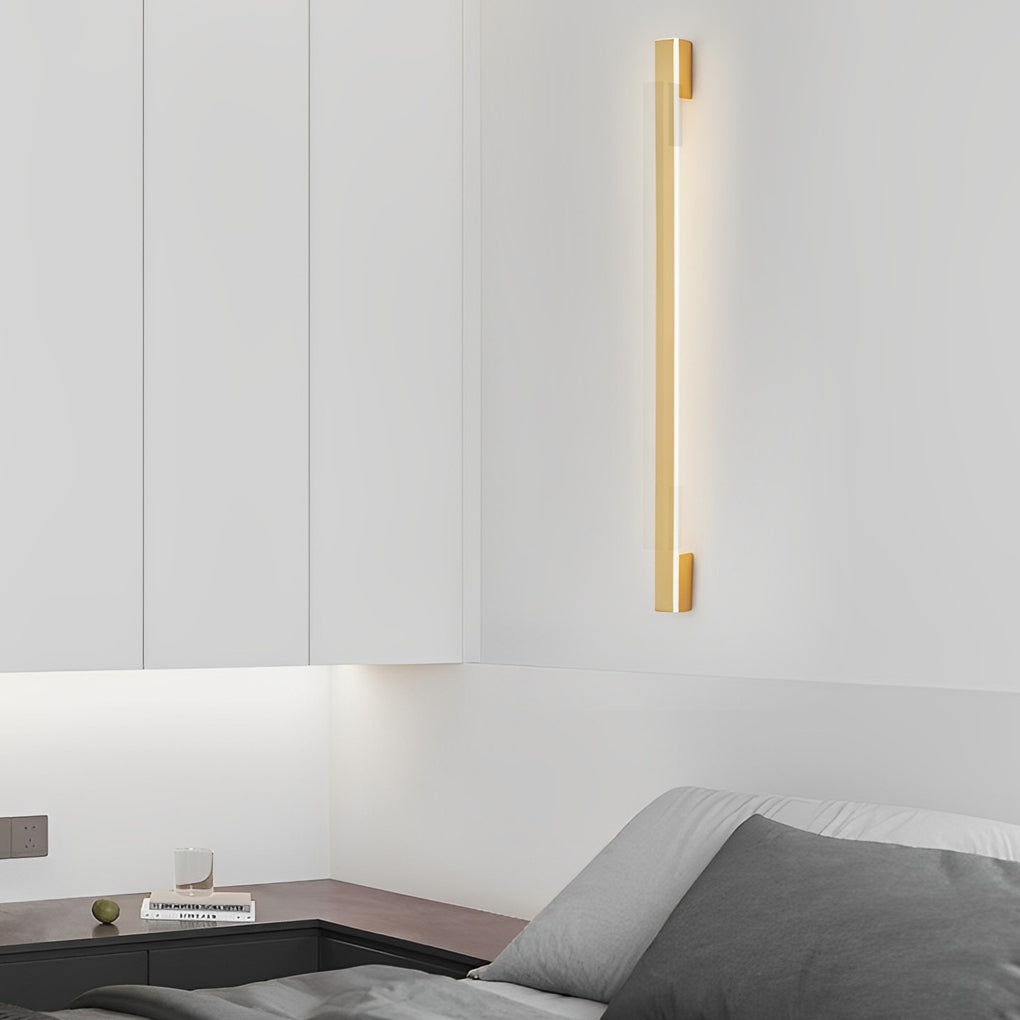 Long Strip Minimalist Three Step Dimming LED Copper Modern Wall Lamp