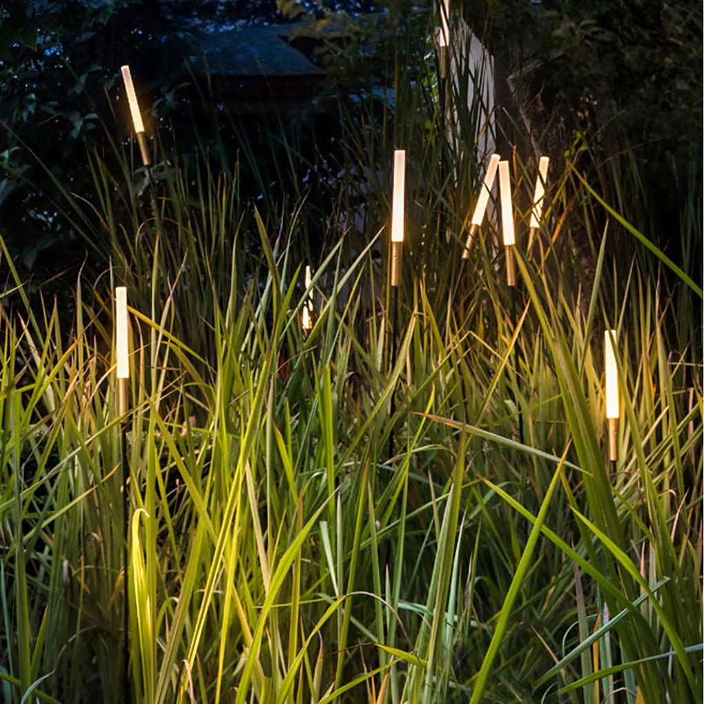 Reed & Cattail Outdoor Column Lights Low Voltage Solar LED Landscaping Garden Lawns Lighting