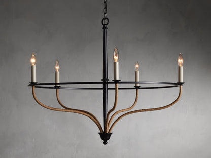 Rosalind Rattan Chandelier in Black