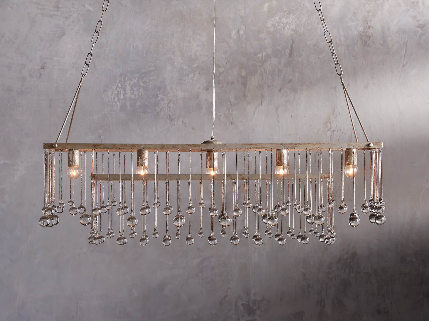 Aubrey Rectangular Chandelier in Silver
