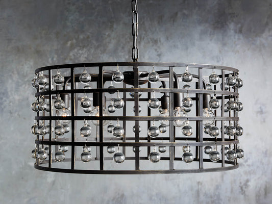 La Cage 6 Light Chandelier in Bronze