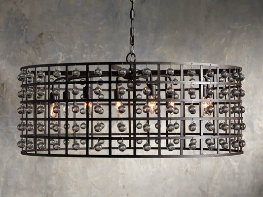 La Cage 8 Light Chandelier in Bronze