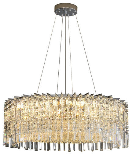 Ischia di Castro | Modern Luxury Drum Crystal LED Chandelier in Creative Design, Gold, Dia31.5xh11.0", Cool Light, Non-Dimmable