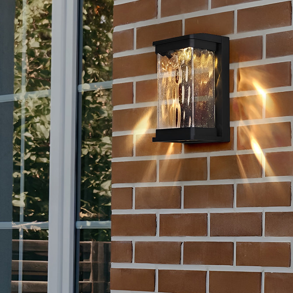 Waterproof Creative Glass LED Black Modern Outdoor Wall Sconce Lighting