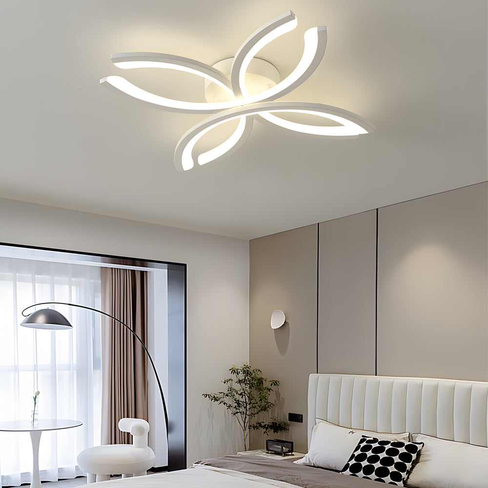 LED Flush Mount Flower-Shaped Acrylic Ceiling Light White/Gray Ceiling Lighting Fixture for Living Room