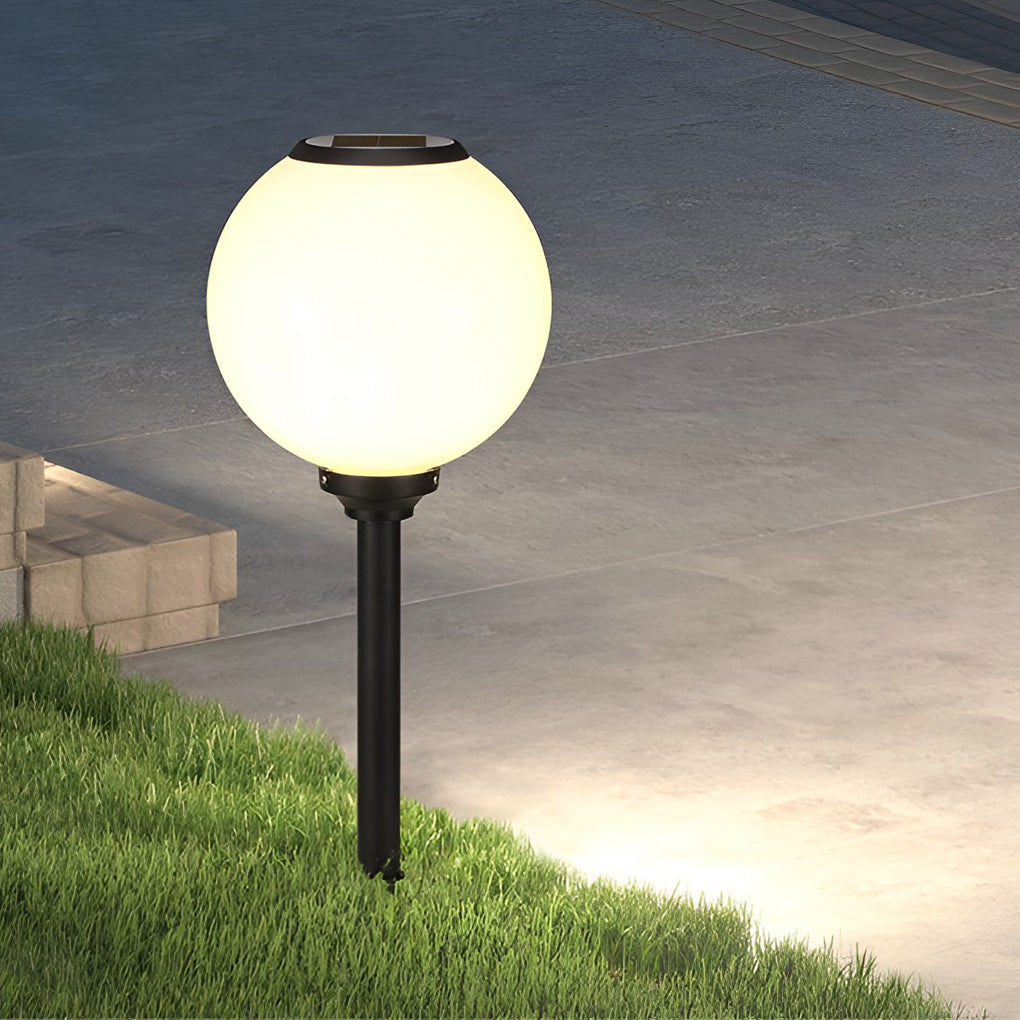 Waterproof Round LED Three Step Dimming Modern Solar Pathway Lights