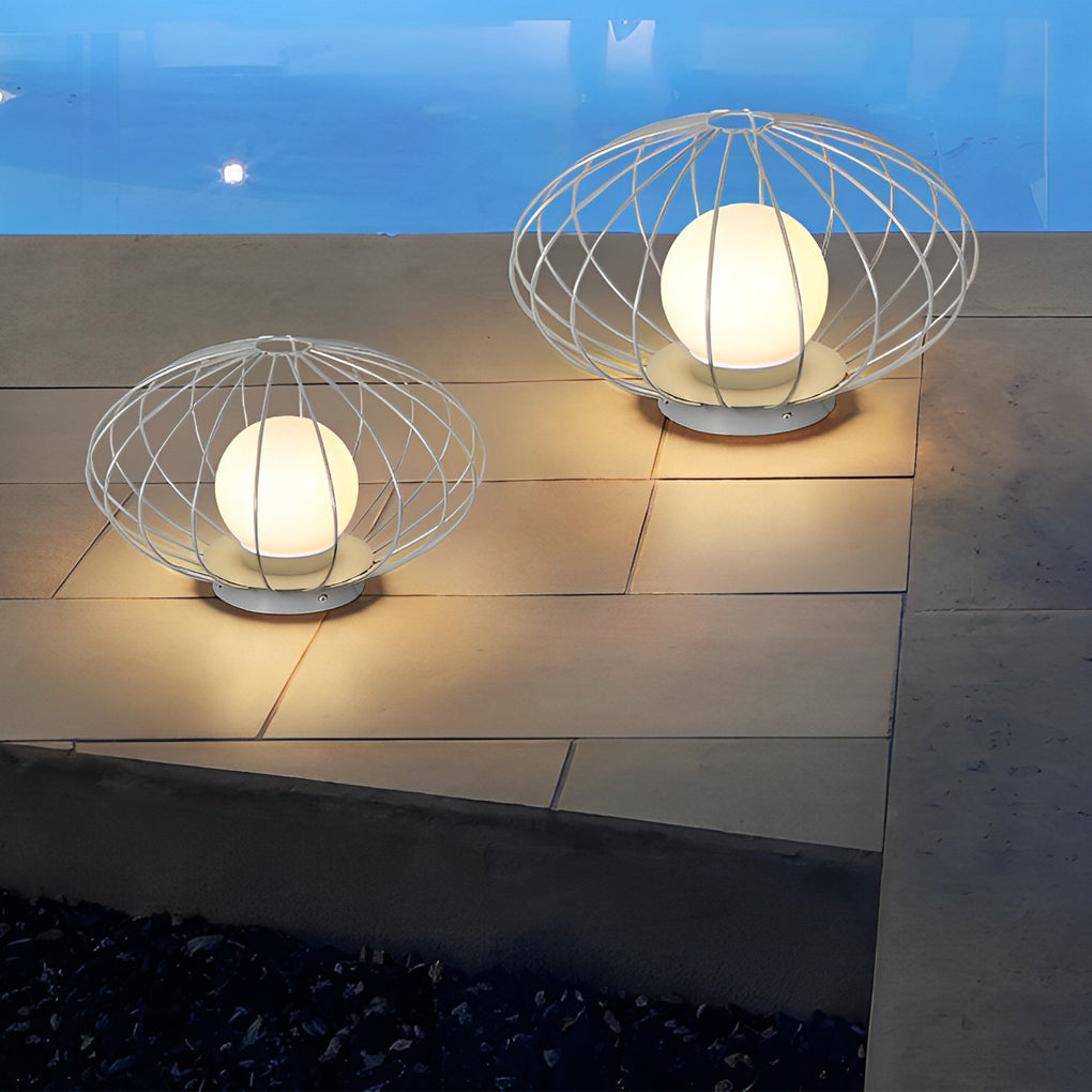 Mushroom Cage Shape LED Waterproof Modern Lawn Lamp Outdoor Lights