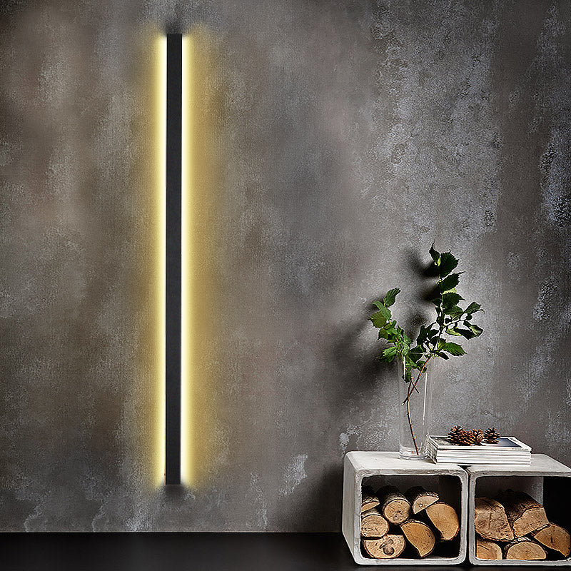 Long Strip LED Waterproof Black Minimalist Outdoor Wall Lights Exterior Lights