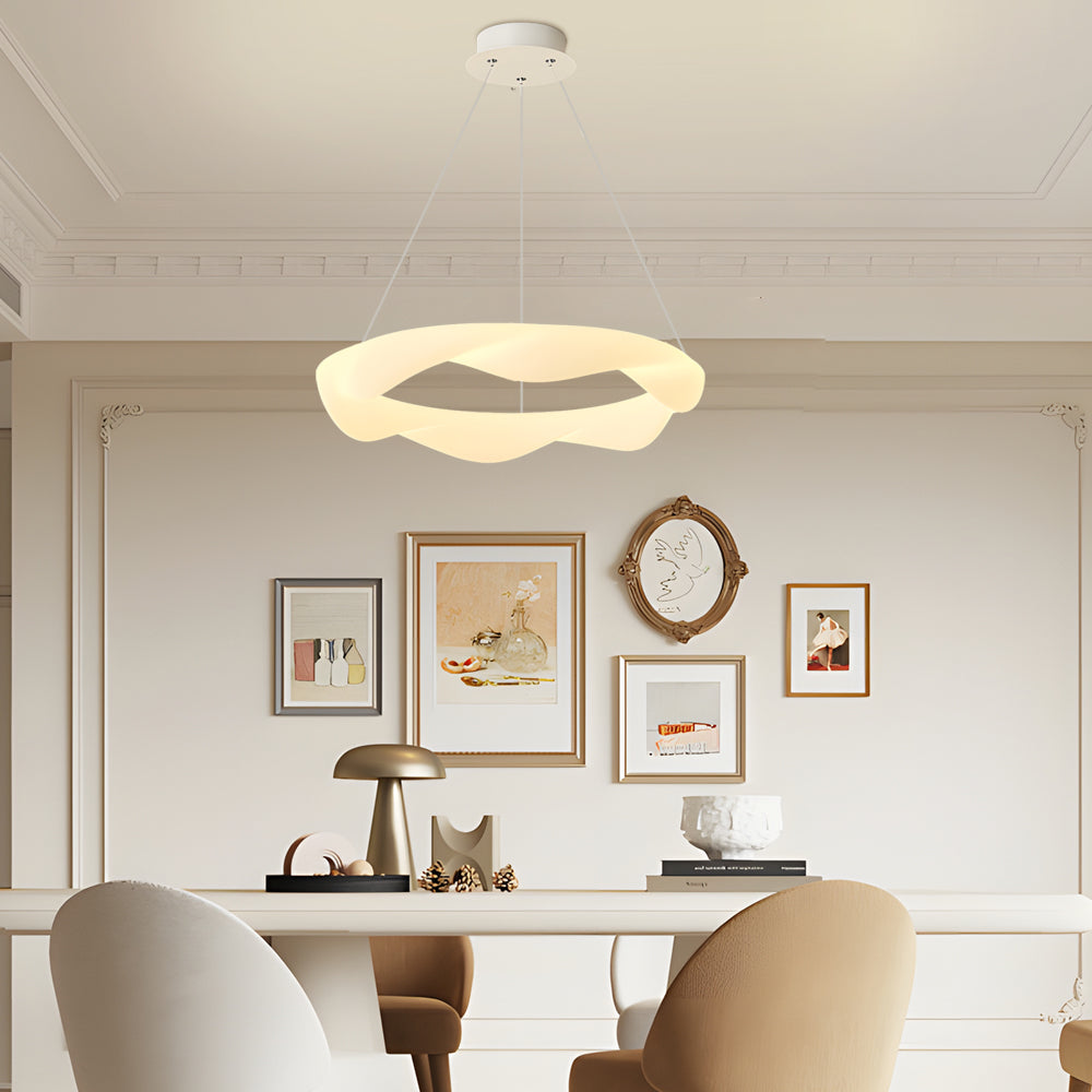 Creative Cream Style Designer Rings 3 Step Dimming Modern Chandelier