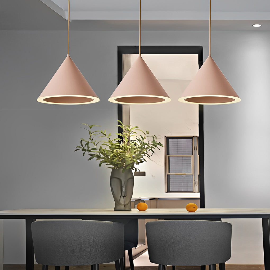 Minimalist Conical LED Macaron Color Nordic Pendant Light Kitchen Island Lighting