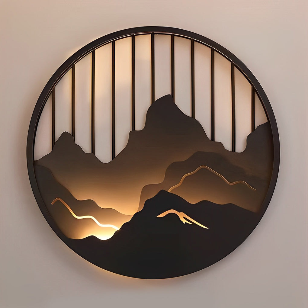 Round Mountain Scenery LED Waterproof Outdoor Wall Sconce Lighting