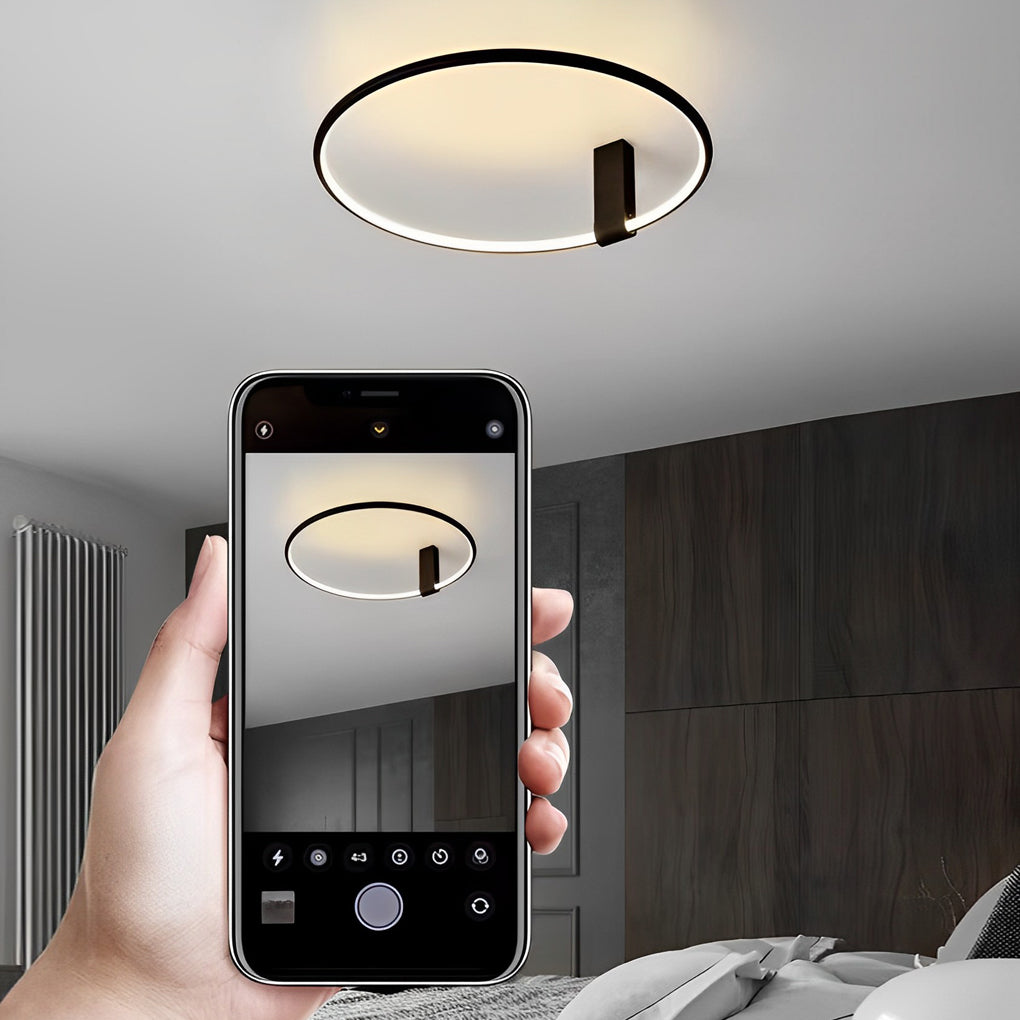 Adjustable Minimalist Round 3 Step Dimming LED Black Modern Ceiling Lights