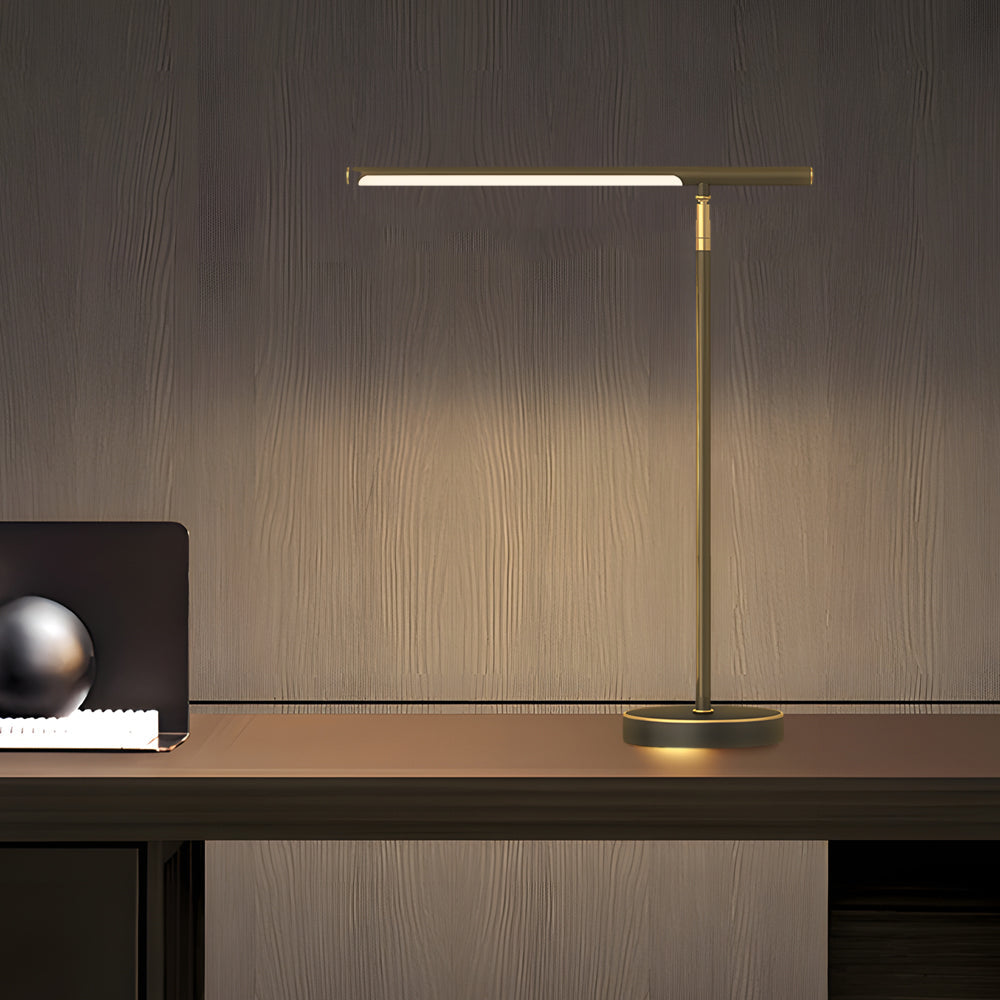 Copper Linear Brass LED Desk Lamp with Adjustable Angle for Focused Lighting