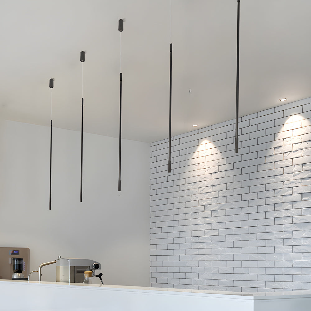 Black Long Vertical Linear LED Pendant Ceiling Light