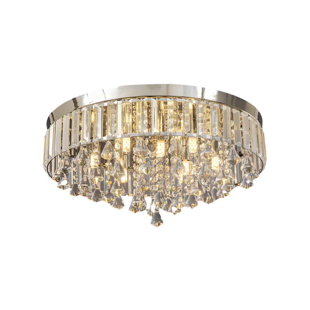 19'' Round Crystal Pendants LED Ceiling Lights Fixture Ceiling Lamp